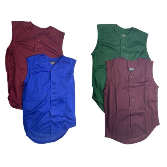4 New Tag Team Uniform Youth Large Button Down Sport Mesh Jersey Tank Top Vests - Picture 1 of 6